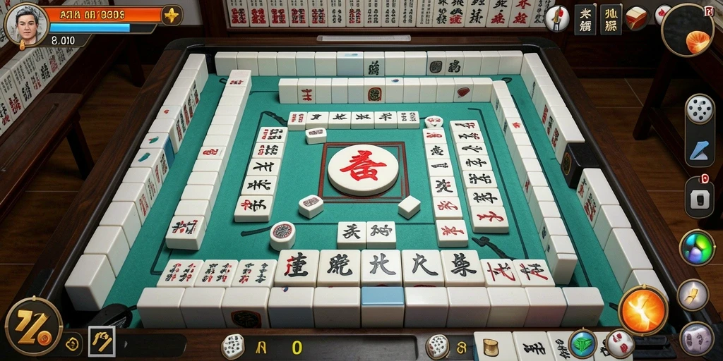 Tampilan gameplay Mahjong yang menarik dan interaktif.