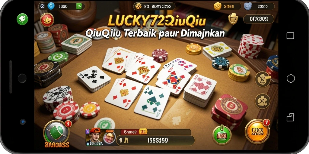 Screenshot gameplay LUCKY72 menampilkan suasana seru bermain QiuQiu.
