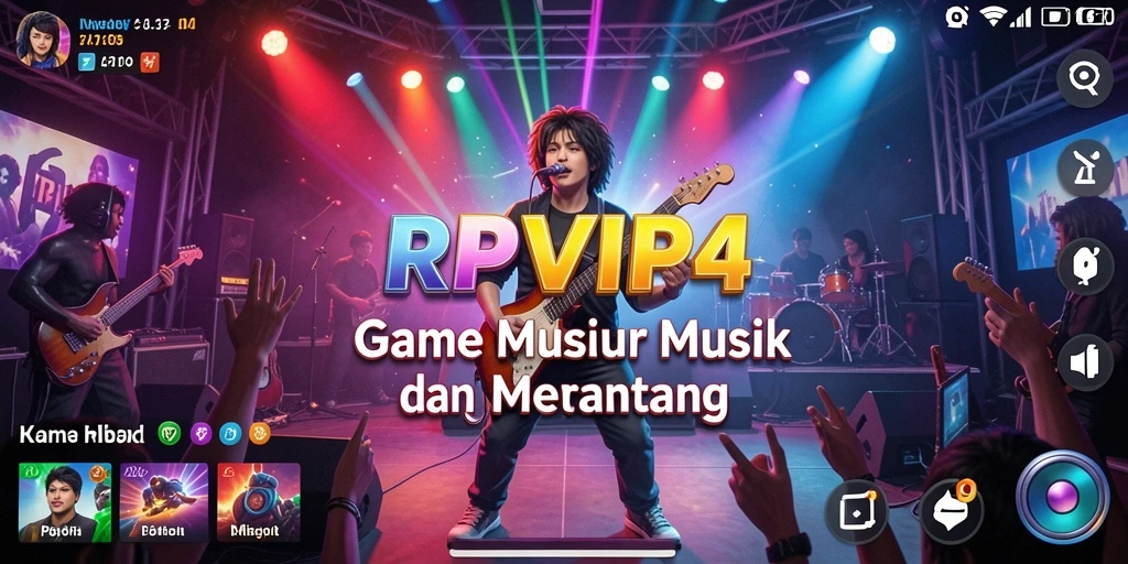 Screenshot gameplay RPVIP4 menampilkan momen penuh aksi dan musik.