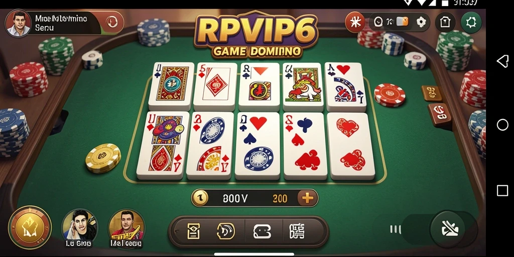 Tampilan screenshot RPVIP6 menampilkan keseruan permainan Domino.