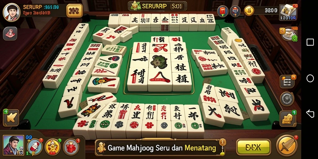 Screenshot SERURP menampilkan gameplay Mahjong yang seru dan menantang.